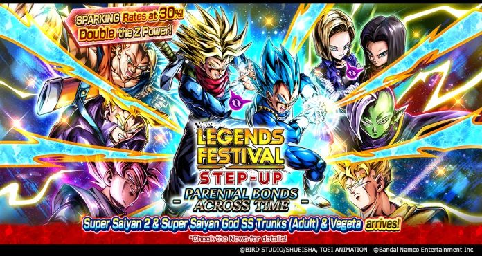 Neue Super-Saiyan 2 & Super Saiyan God SS Trunks (Erwachsene) & Vegeta Tag Charakter kommen zu Dragon Ball Legends im Legends Festival Teil 2!